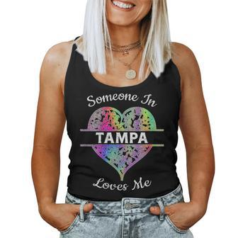 Hometown Rainbow Pride Heart Someone In Tampa Loves Me Women Tank Top - Monsterry