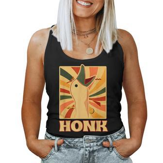 Honk Goose Retro Duck Chicken Meme Idea Women Tank Top - Thegiftio UK