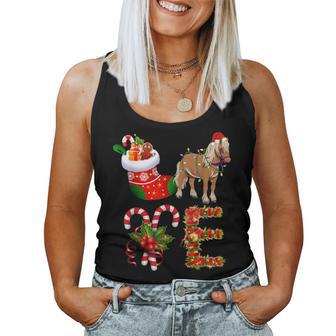 Horse Christmas Lights Led Santa Hat Christmas Women Tank Top - Thegiftio UK