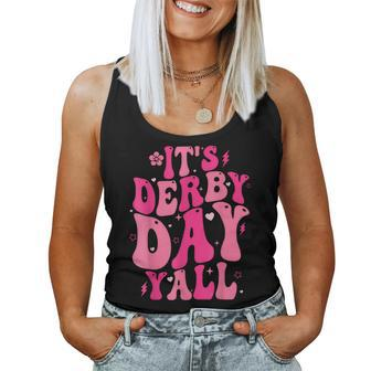 Horse Racing Groovy It's Derby Day Yall Ky Derby Horse Women Tank Top | Mazezy