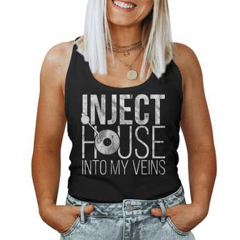 House Music Lovers Quote Edm Vinyl Dj Turntable Women Tank Top - Monsterry