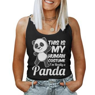 This Is My Human Costume I'm Really A Panda Women Tank Top - Thegiftio UK