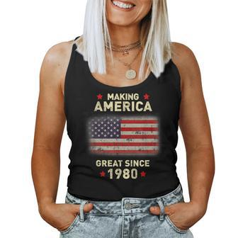 Humor 1980 Cool 44 Year Old Bday 44Th Birthday Women Tank Top - Monsterry DE