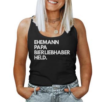 Husband Papa Beer Lover Hero Beer Drinking Party S Tank Top Frauen - Geschenkecke