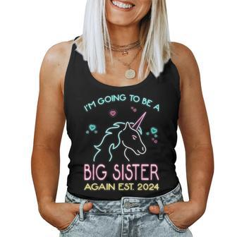 I'm Going To Be A Big Sister Again Est 2024 Unicorn Women Tank Top - Monsterry AU