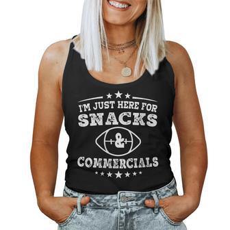 I'm Just Here For The Snacks And Commercials Football Women Tank Top - Monsterry AU