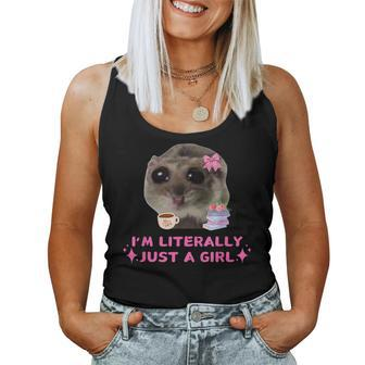 I'm Literally Just A Girl Sad Hamster Meme Women Tank Top | Mazezy UK
