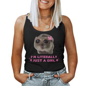 I'm Literally Just A Girl Sad Hamster Humour Meme Women Tank Top - Monsterry CA