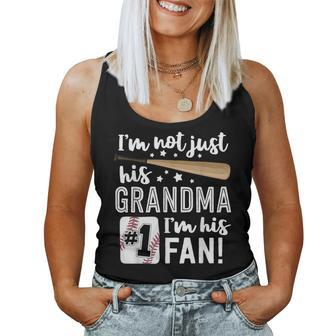 I'm Not Just His Grandma Im His 1 Fan Baseball Grandmother Women Tank Top - Monsterry AU