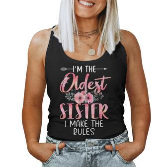 I'm The Oldest Sister I Make The Rules Floral Cute Women Tank Top | Mazezy