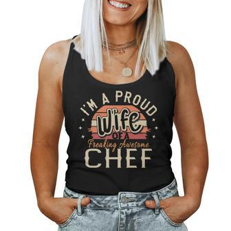 I'm A Proud Wife Of A Freaking Awesome Chef Vintage Women Tank Top - Monsterry