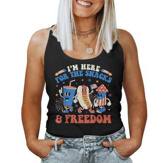 I'm Here For The Snacks And Freedom Boy Girl Kid 4Th Of July Women Tank Top - Monsterry UK