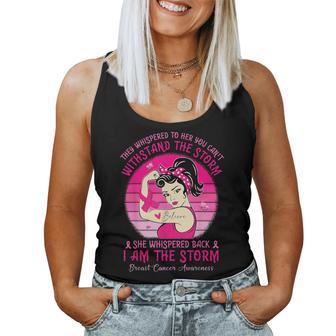 I'm The Storm Strong Rosie Riveter Breast Cancer Fight Women Tank Top - Monsterry AU