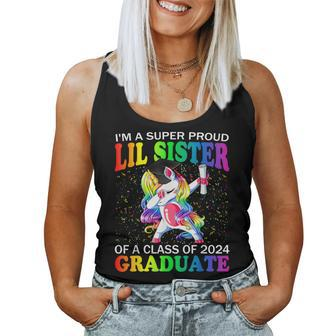 I'm A Super Proud Lil Sister Of A Class Of 2024 Graduate Women Tank Top - Seseable