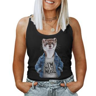 I'm With The Weasel Matching Weasel Weasel Lovers Women Tank Top - Monsterry