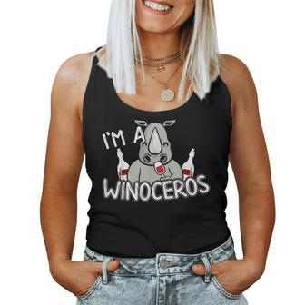 I'm A Winoceros Wine Lover Rhino Women Tank Top - Monsterry CA
