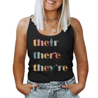 Their There They're English Teacher Grammar Explanation Women Tank Top - Monsterry DE