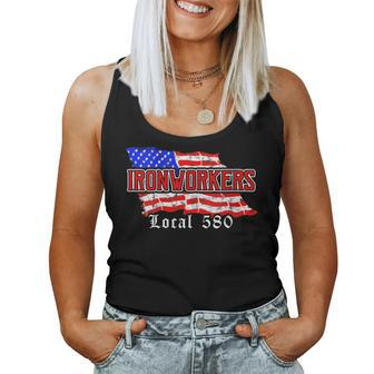 Ironworkers Local 580 Nyc American Flag Patriotic Women Tank Top - Monsterry