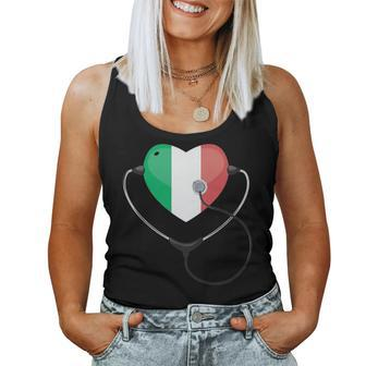 Italian Nurse Doctor National Flag Colors Of Italy Medical Women Tank Top - Monsterry AU