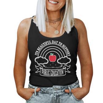 Its Beautiful Day To Support Public Education Teacher Red Women Tank Top | Mazezy AU