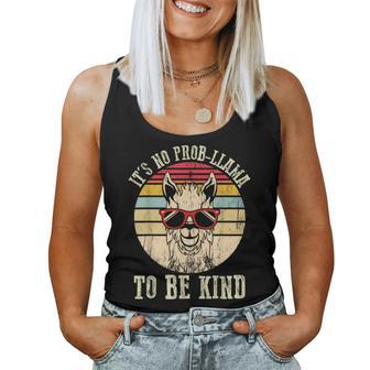 It's No Prob-Llama To Be Kind Llama World Kindness Day Women Tank Top - Monsterry