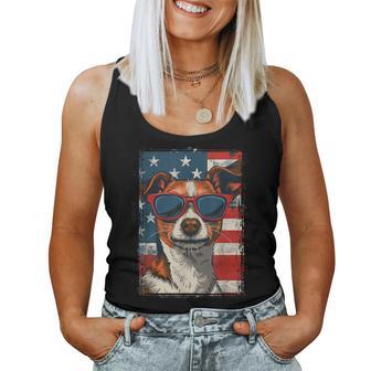 Jack Russel Dog 4 Juli Amerika Usa Flagge Patriotische Mama Papa Tank Top Frauen - Geschenkecke