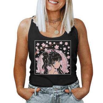 Japanese Anime Girl Manga Otaku Cherry Blossom Women Tank Top - Monsterry DE