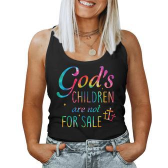 Jesus Christ Gods Children Are Not For Sale Christian Faith Women Tank Top - Monsterry CA