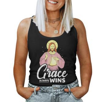 Jesus Christ Grace Always Wins Christian Women Tank Top - Monsterry DE