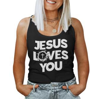Jesus Loves You Religious Christian Faith Women Tank Top | Mazezy DE