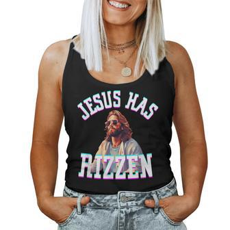 Jesus Has Rizzen Christian Meme Novelty Jesus Christ Women Tank Top | Mazezy