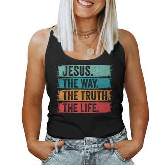 Jesus The Way Truth And The Life Vintage Christian Worship Women Tank Top - Thegiftio UK