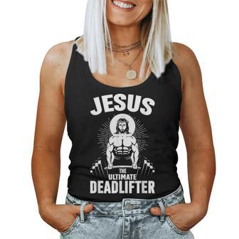 Jesus The Ultimate Deadlifter Christian Weightlifting Women Tank Top | Mazezy UK