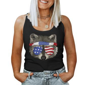 July 4Th Trash Panda Patriotic Raccoon Women Tank Top - Monsterry CA