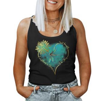 Just Breathe Everything Is Going To Be Okay Dragonfly Women Tank Top - Seseable