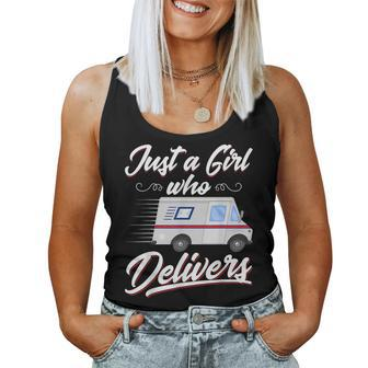 Just A Girl Who Delivers Postwoman Mail Truck Driver Women Tank Top - Thegiftio UK