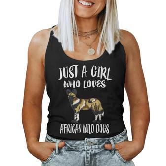 Just A Girl Who Loves African Wild Dogs Women Tank Top - Monsterry DE