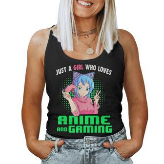 Just A Girl Who Loves Anime And Gaming Gamer Girl Women Tank Top - Thegiftio UK