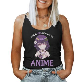 Just A Girl Who Loves Anime Nage Girls Merch Stuff Women Tank Top - Thegiftio UK