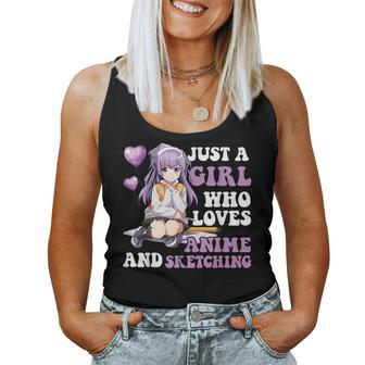 Just A Girl Who Loves Anime And Sketching Women Tank Top - Monsterry DE
