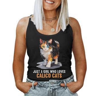 Just A Girl Who Loves Calico Cats Calico Cat Women Tank Top - Monsterry CA