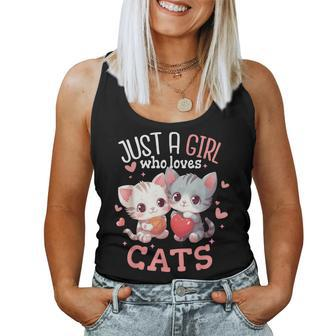 Just A Girl Who Loves Cats Cute Cat Lover Women Tank Top | Mazezy AU