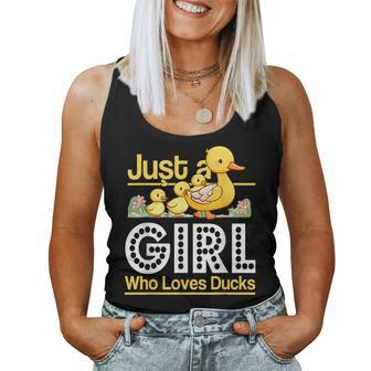 Just A Girl Who Loves Ducks Cute Duck Family Women Tank Top - Seseable