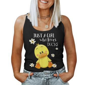 Just A Girl Who Loves Ducks Cute Duck Lover Owner Women Tank Top - Seseable
