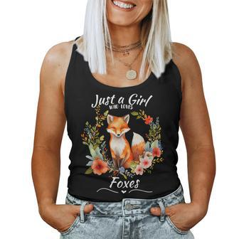 Just A Girl Who Loves Foxes For Girls Who Love Animals Women Tank Top - Monsterry