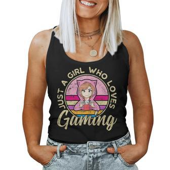 Just A Girl Who Loves Gaming Saying Anime Outfit Gamer Nerds Women Tank Top - Monsterry AU