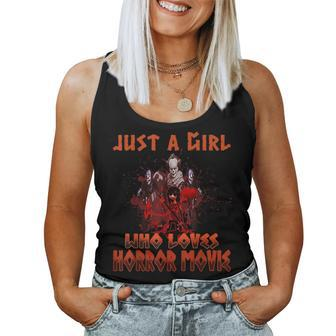 Just A Girl Who Loves Horror Movie Man Customs Women Tank Top - Monsterry