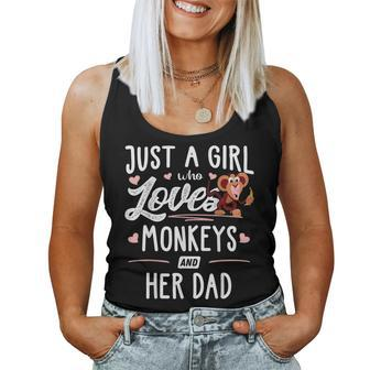 Just A Girl Who Loves Monkeys And Her Dad Women Women Tank Top - Monsterry UK