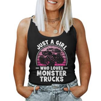 Just A Girl Who Loves Monster Trucks Monster Truck Women Tank Top - Monsterry DE