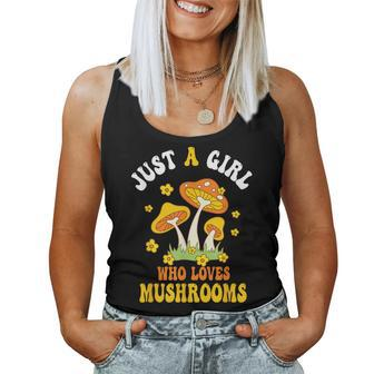 Just A Girl Who Loves Mushrooms Clothes Outfit Mushroom Women Tank Top - Seseable